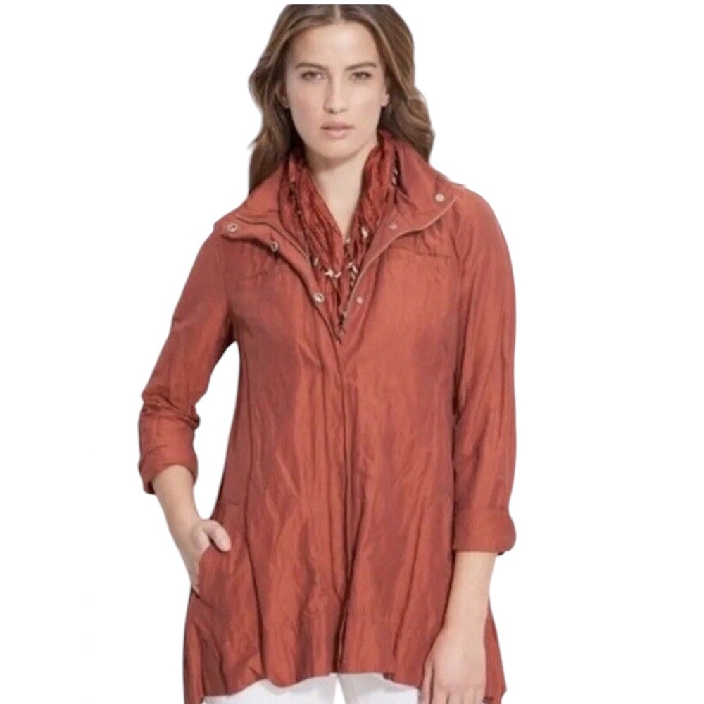 Eileen Fisher Cinder‎ Rust Rumpled Jacket